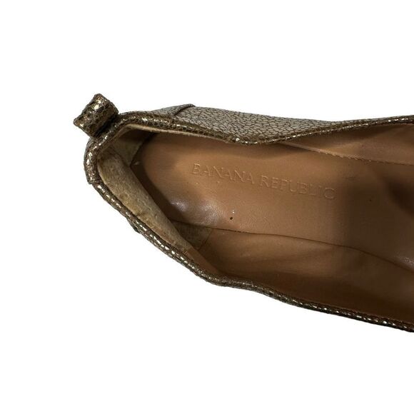 Banana Republic gold ballet flat 6 rope shimmer metallikc - Picture 3 of 8